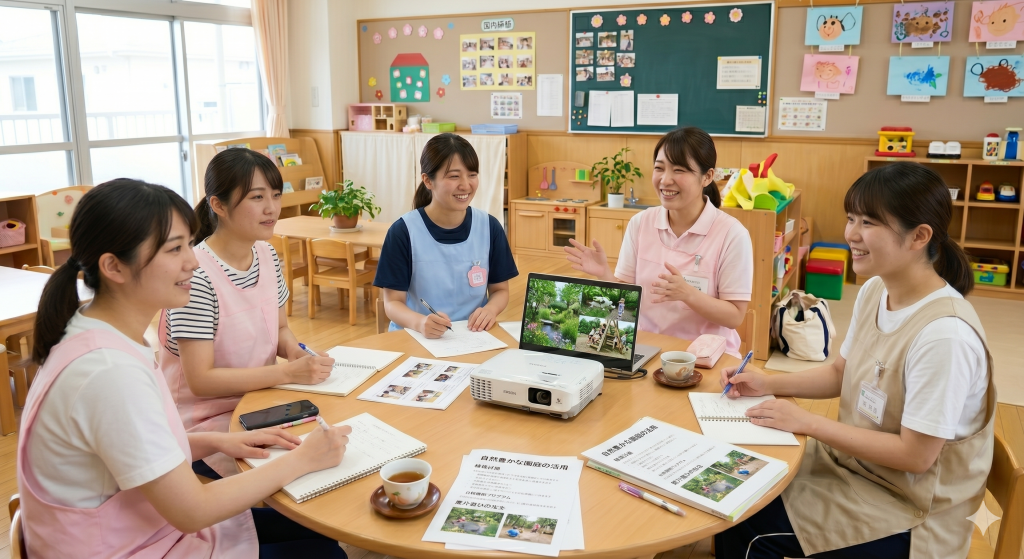 園庭研修の様子