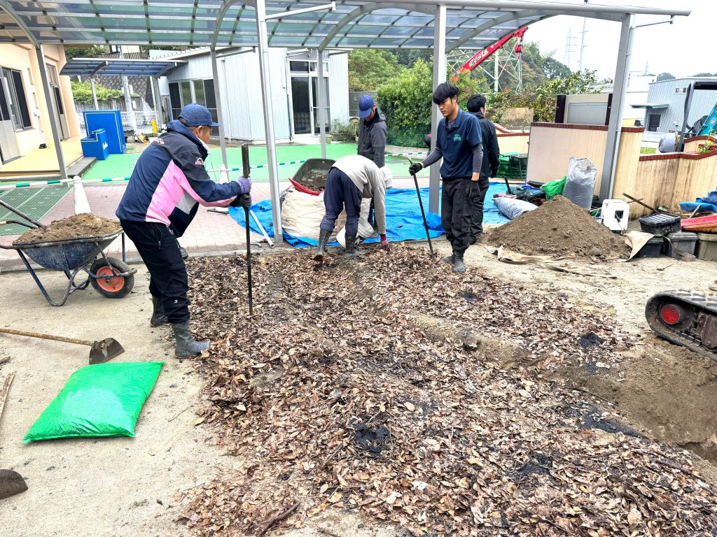 土壌改良工事の様子