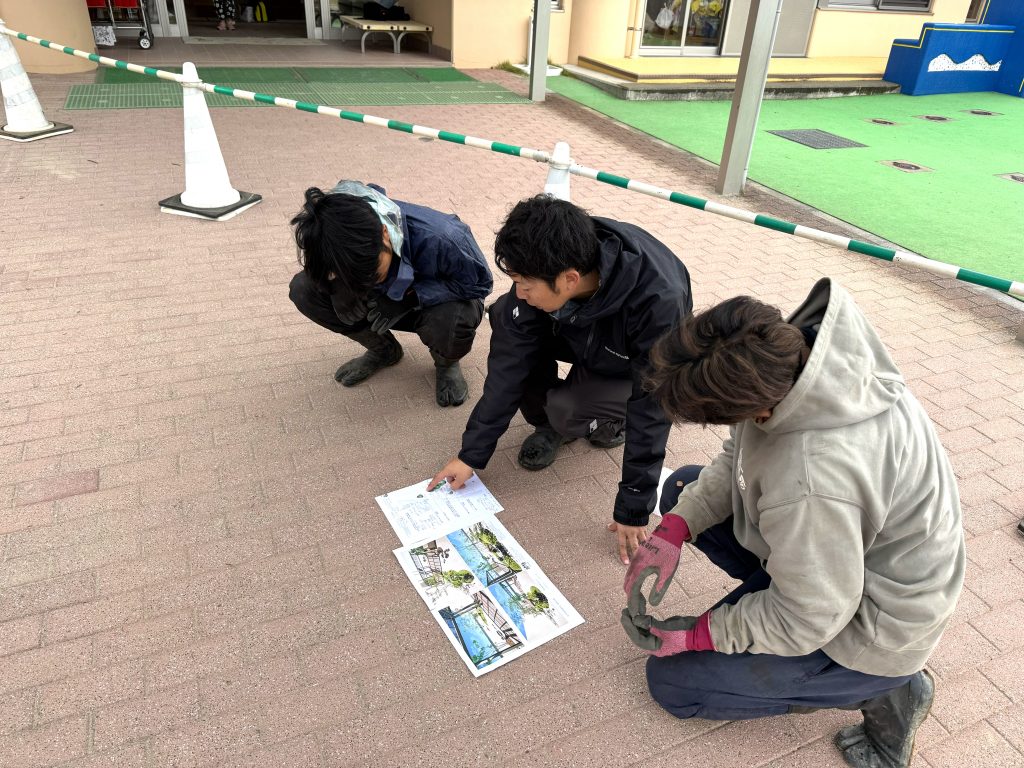 雨庭施工前の現地調査